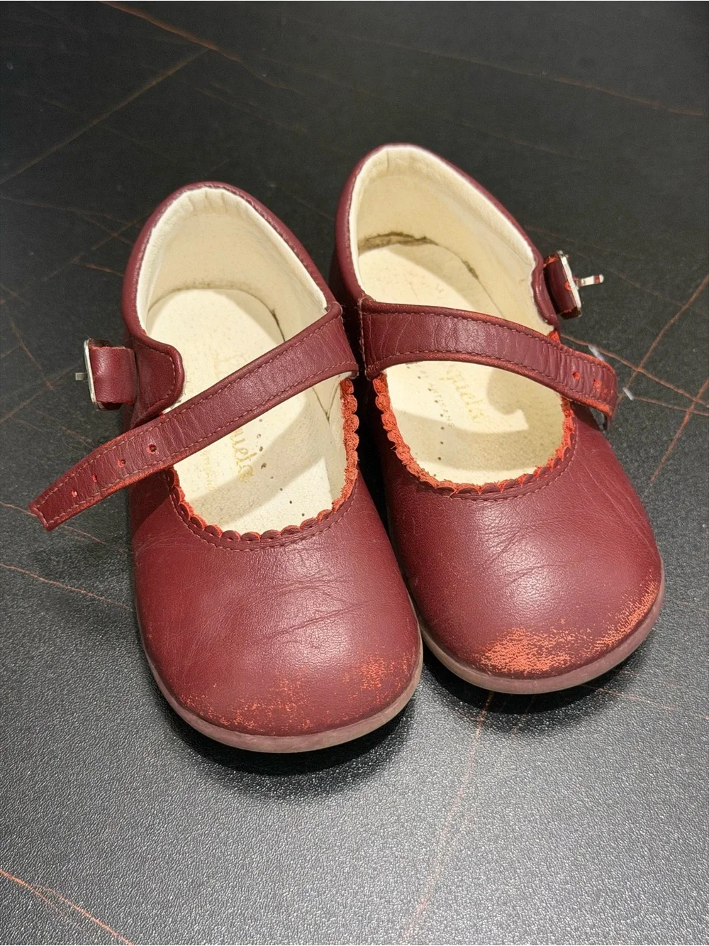 Girls' Burgundy Mary Jane Shoes - Classic Kids Style